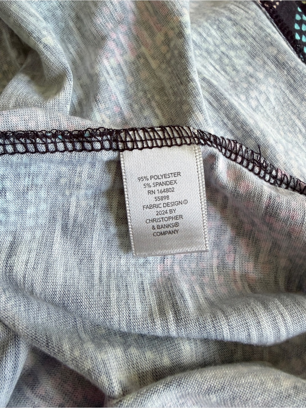 Christopher & Banks Petite Floral Leaf Print V-Neck Top P/L - Picture 6 of 6